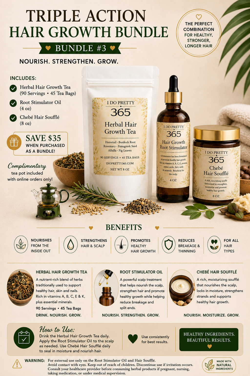 Triple Action Hair Growth Bundle