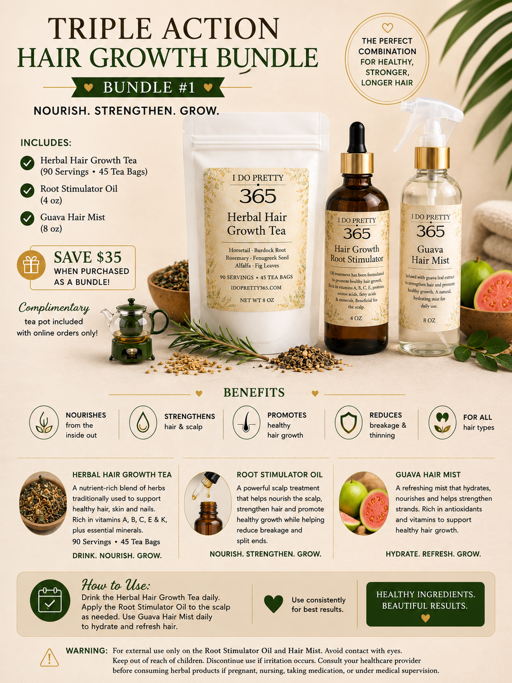 Triple Action Hair Growth Bundle