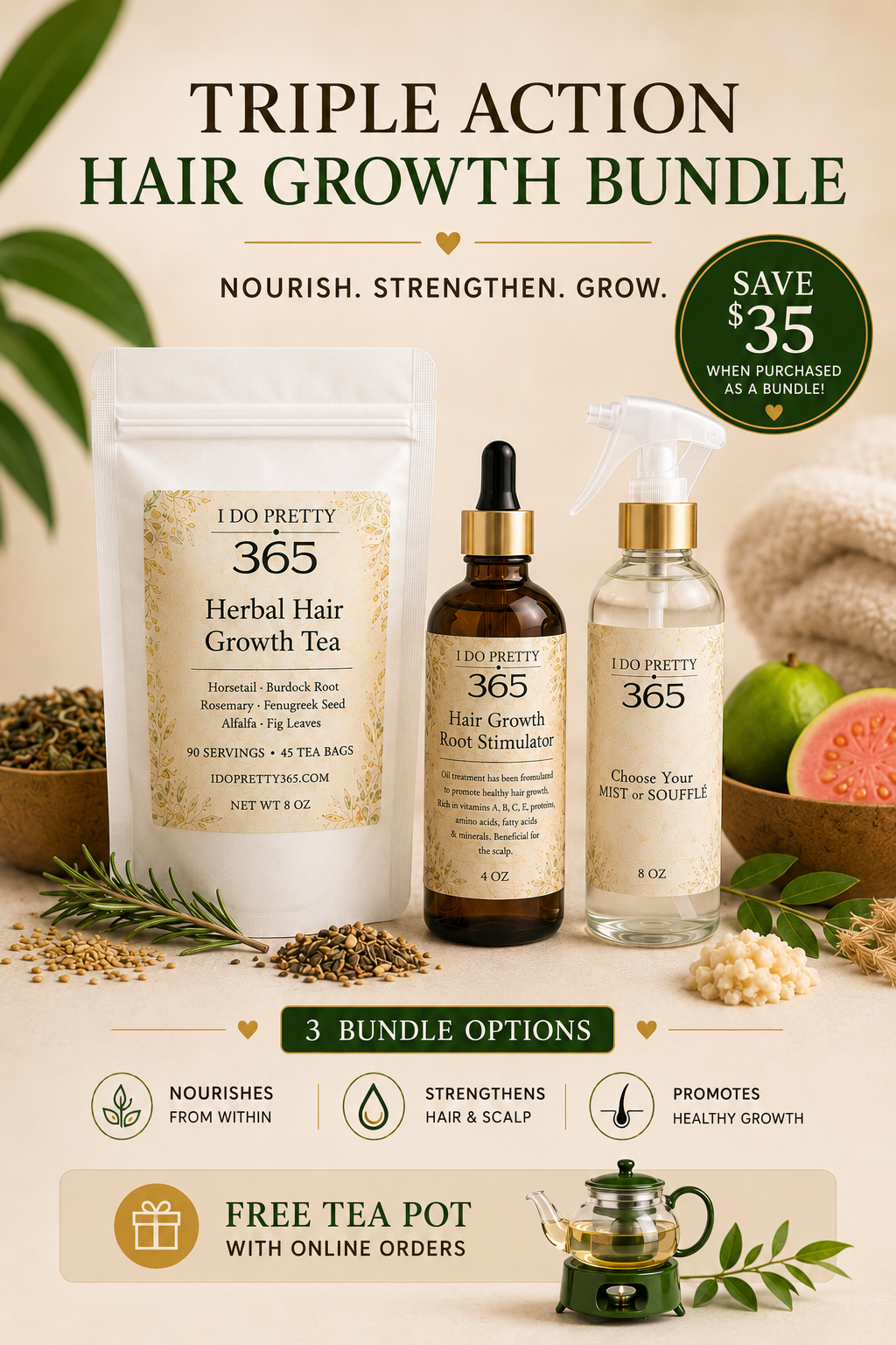 Triple Action Hair Growth Bundle