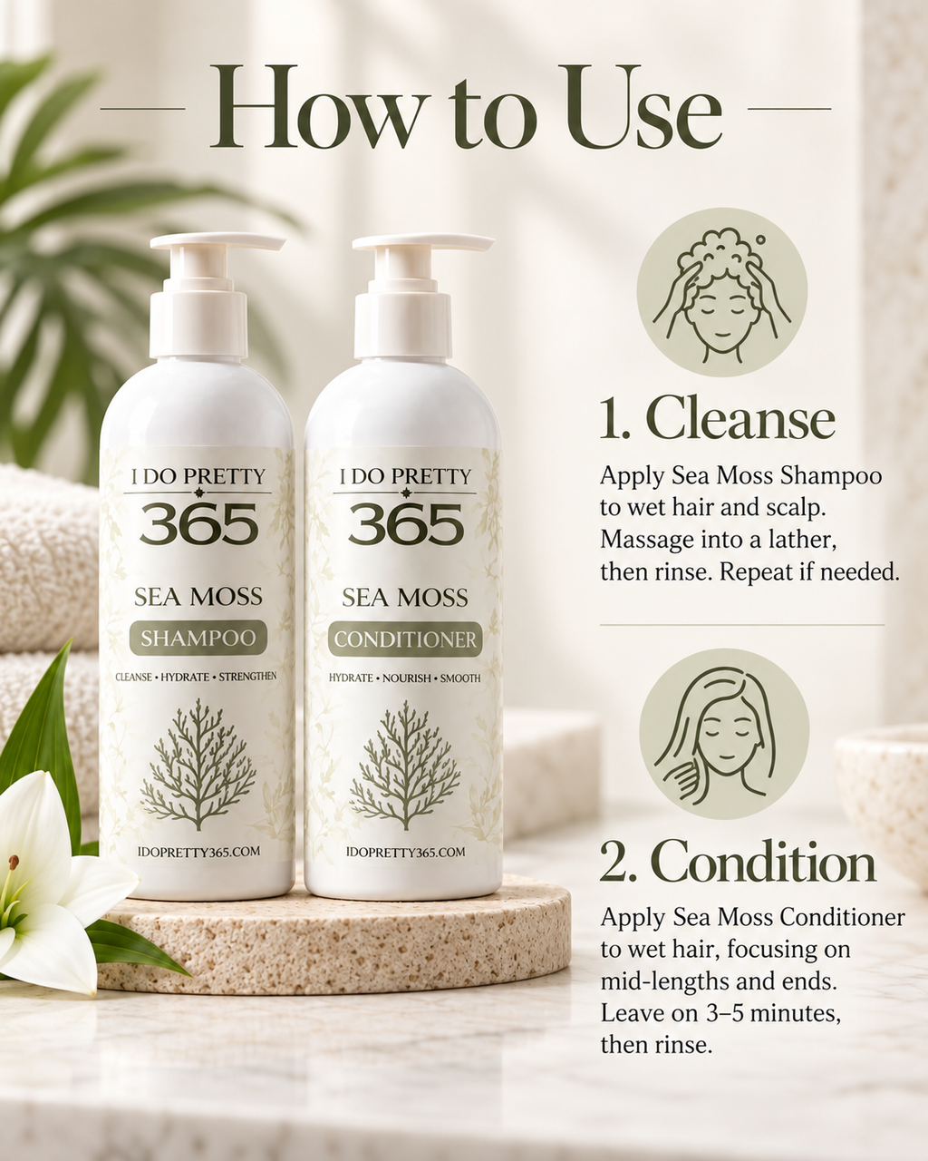 Sea Moss Shampoo & Conditioner Set
