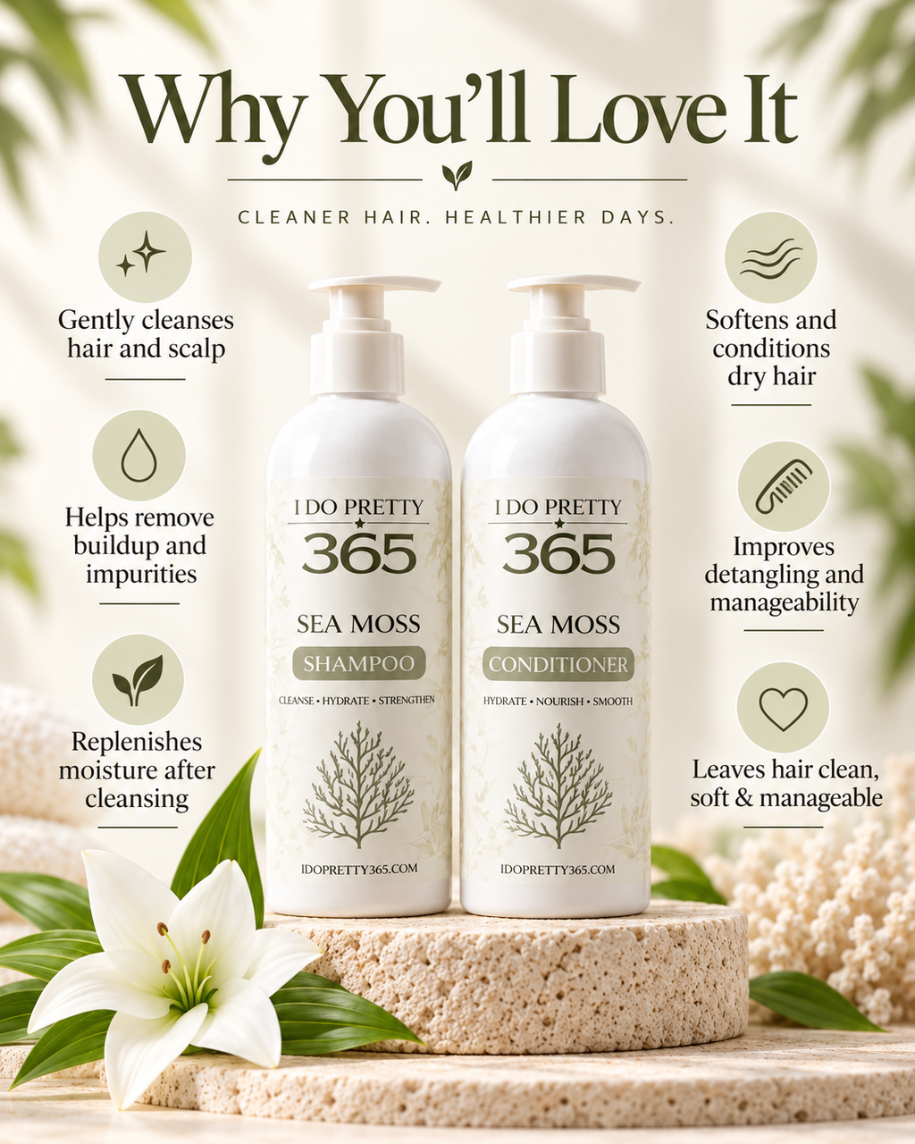 Sea Moss Shampoo & Conditioner Set