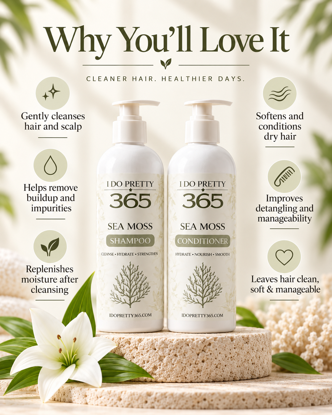 Sea Moss Shampoo & Conditioner Set