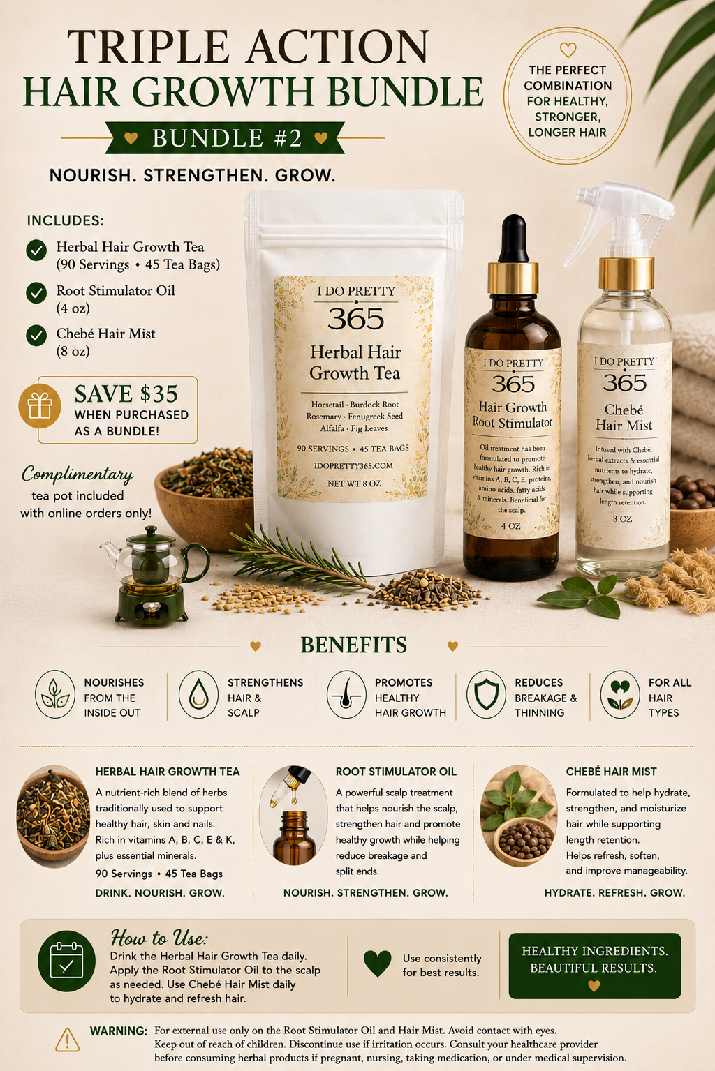 Triple Action Hair Growth Bundle